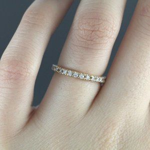 $1,650 14K Yellow Gold 0.33ct Round Diamond Wedding Band Anniversary Ring Sz 5.5